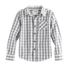 Boys 4-7x Sonoma Goods For Life&trade; Gingham Plaid Shirt, Size: 7x, Med Grey