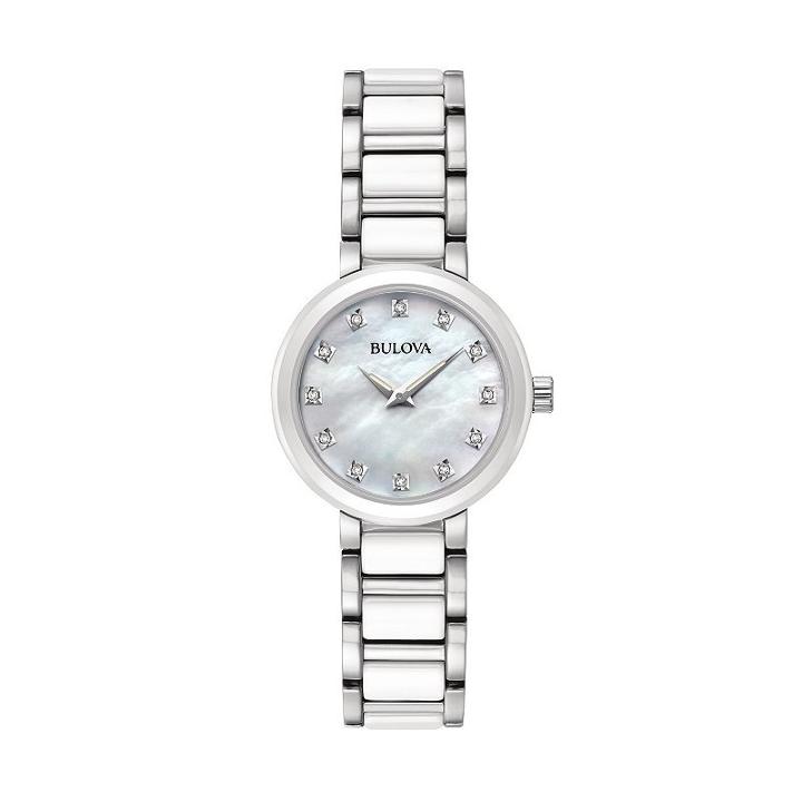 Bulova Women's Diamond Stainless Steel & Ceramic Watch - 98p158, Grey
