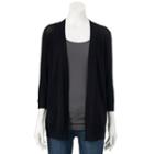 Women's Apt. 9&reg; Mixed-stitch Cardigan, Size: Small, Black