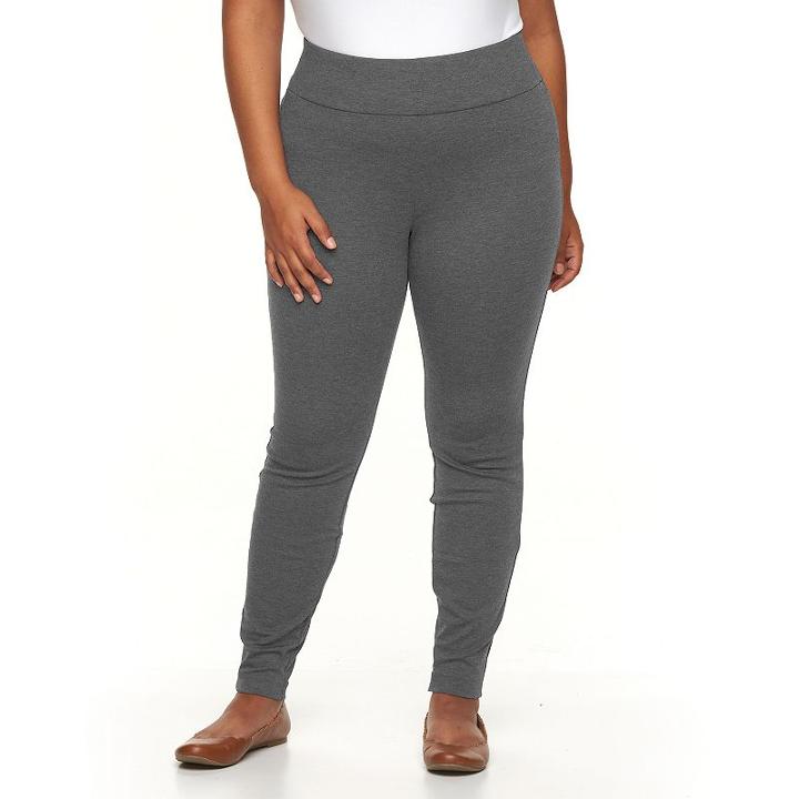 Plus Size Apt. 9&reg; Sculpt & Lift Ponte Skinny Pants, Women's, Size: 0x, Dark Grey