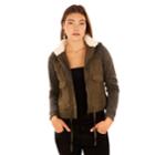 Juniors' Wallflower Sherpa Hood Utility Jacket, Teens, Size: Large, Green