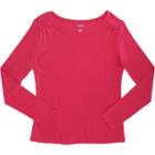 Girls 7-16 French Toast Ribbed Crewneck Long Sleeve Tee, Girl's, Size: 10-12, Brt Purple
