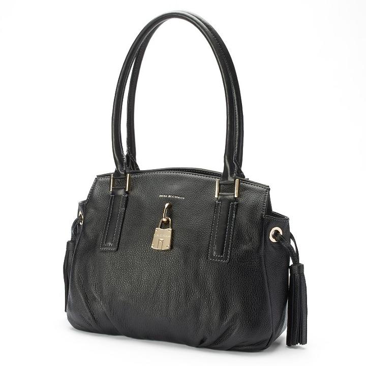 Dana Buchman Ritz Leather Shopper, Black