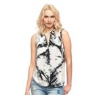 Women's Rock & Republic&reg; Tie-dye Shirt, Size: Xs, White Oth