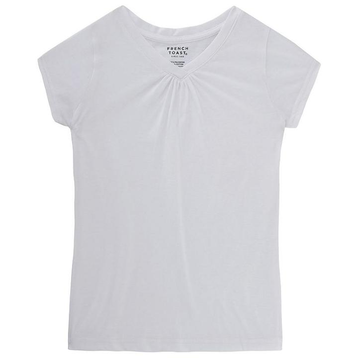 Girls 7-16 & Plus Size French Toast V-neck Tee, Size: 8, White