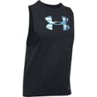 Women's Under Armour Big Logo Metallic Muscle Graphic Tank, Size: Small, Black
