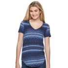 Juniors' Mudd&reg; Short Sleeve V-neck Tee, Girl's, Size: Xl, Blue