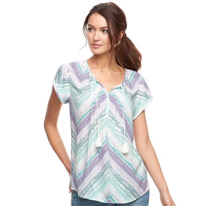 Women's Sonoma Goods For Life&trade; Pintuck Tee, Size: Small, Lt Purple