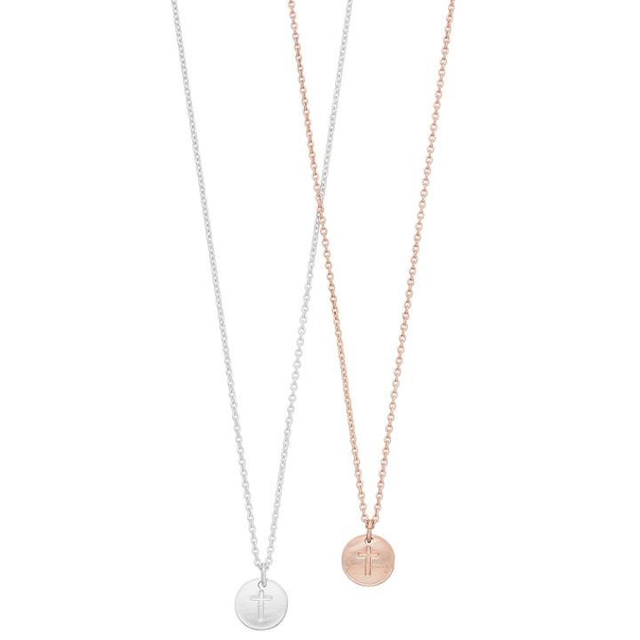 Lc Lauren Conrad Two Tone Cross Disc Pendant Necklace Set, Women's, Multicolor