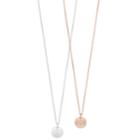 Lc Lauren Conrad Two Tone Cross Disc Pendant Necklace Set, Women's, Multicolor