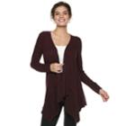 Women's Elle&trade; Cozy Draped Flyaway Cardigan, Size: Xl, Dark Red