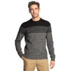 Men's Izod Classic-fit Striped Crewneck Sweater, Size: Medium, Black
