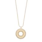 Gold Tone Open Circle Pendant Necklace, Women's