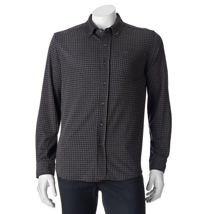Men's Croft & Barrow&reg; Classic-fit Stretch Button-down Shirt, Size: Large, Dark Blue