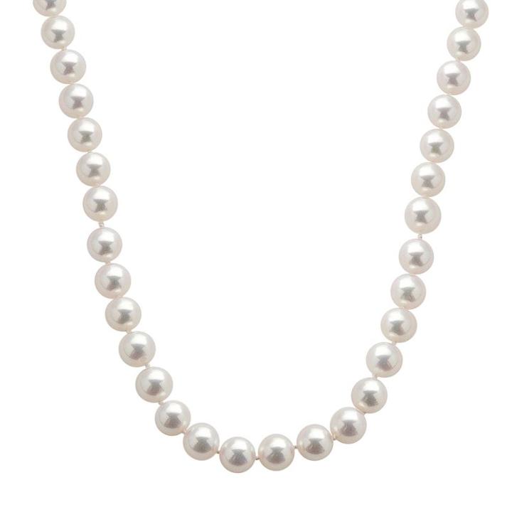 18k White Gold Aaa Akoya Cultured Pearl Necklace, Women's, Size: 18