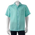 Men's Haggar Classic-fit Microfiber Easy-care Button-down Shirt, Size: Large, Brt Blue