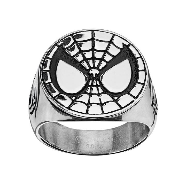 Spider-man Stainless Steel Ring - Men, Size: 8, Grey