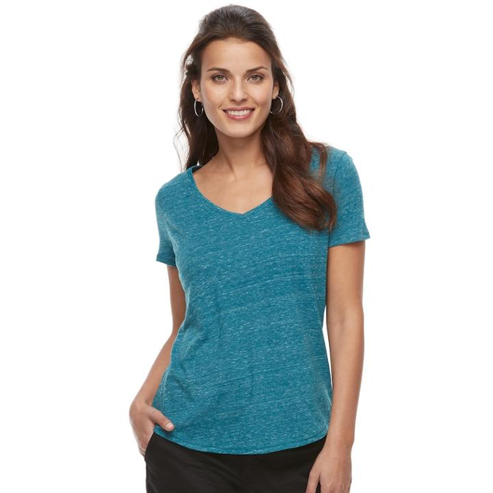 Petite Sonoma Goods For Life&trade; Essential V-neck Tee, Women's, Size: Xl Petite, Dark Blue