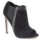 Shoemint Morgan Women's Suede Peep-toe High Heel Ankle Boots, Girl's, Size: 6.5, Black