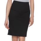 Women's Elle&trade; Textured Pencil Skirt, Size: Medium, Black
