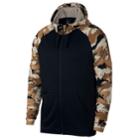 Men's Nike Camo-sleeve Full-zip Hoodie, Size: Small, Grey (charcoal)