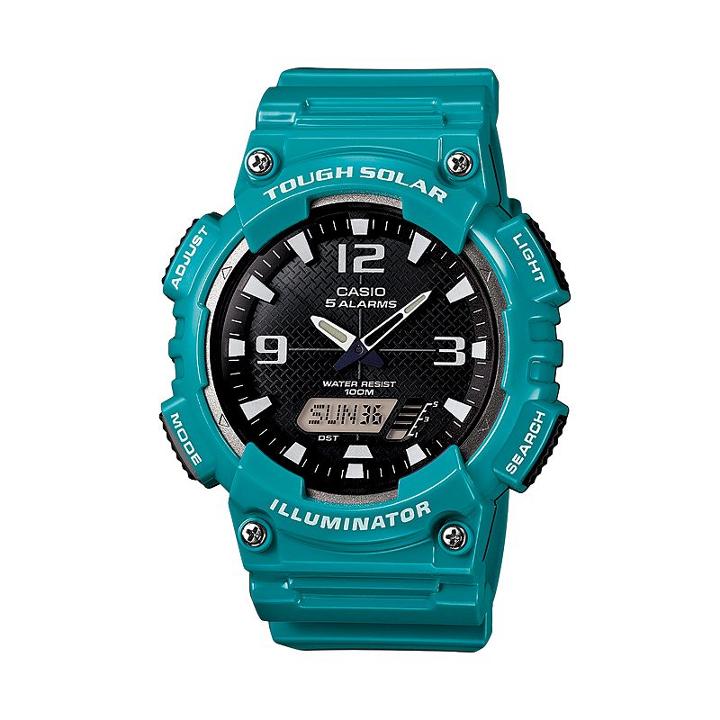 Casio Men's Tough Solar Illuminator Analog & Digital Watch - Aqs810wc-3avcfk, Blue