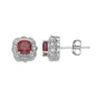 Simply Vera Vera Wang Sterling Silver Garnet & Diamond Accent Flower Stud Earrings, Women's, Red