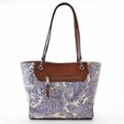Chaps Faux-leather Mesa Tote, Women's, Blue