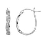Delicate Diamonds Sterling Silver Twist U-hoop Earrings, Women's, Grey