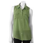 Apt. 9&reg; Solid Crepe Shirt, Women's, Size: Xs, Green