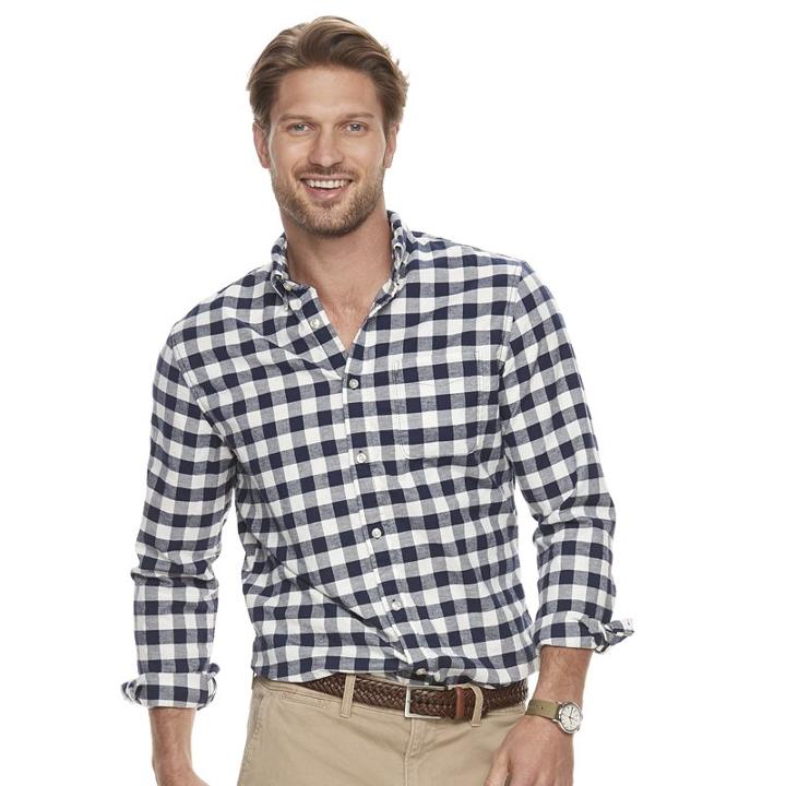 Men's Sonoma Goods For Life&trade; Flexwear Classic-fit Oxford Stretch Button-down Shirt, Size: Large, White Oth