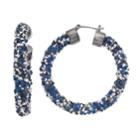 Simply Vera Vera Wang Stone Encrusted Nickel Free Hoop Earrings, Women's, Blue