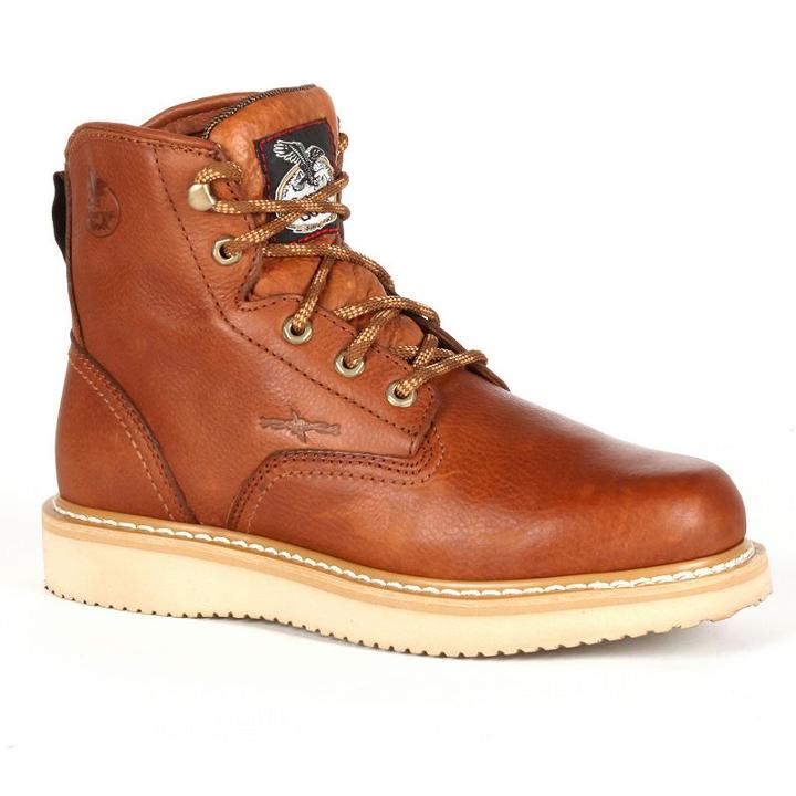 Georgia Boot Men's 6-in. Wedge Work Boots, Size: 8.5 Wide, Brown