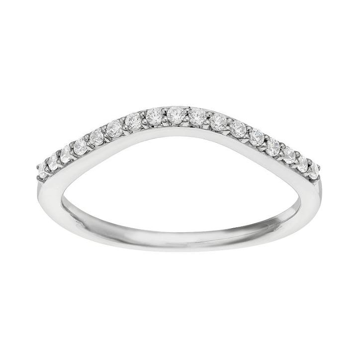 14k White Gold 1/6 Carat T.w. Diamond Wedding Ring, Women's, Size: 5