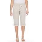 Women's Gloria Vanderbilt Grecia Pull-on Skimmer Pants, Size: 12, Lt Beige
