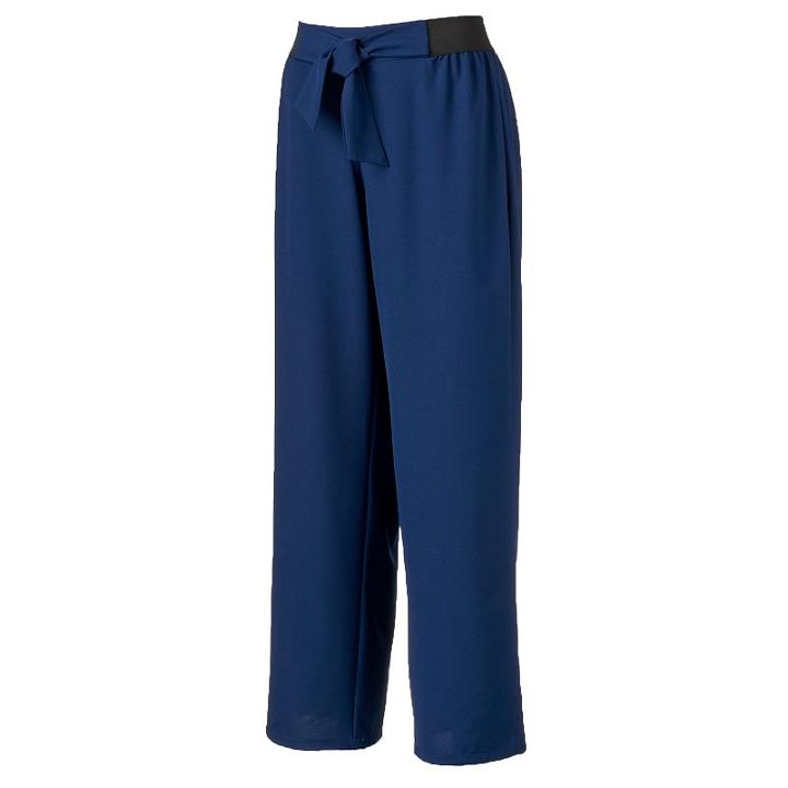 Women's Double Click Wide-leg Pants, Size: Small, Blue (navy)