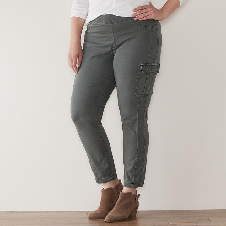 Plus Size Sonoma Goods For Life&trade; Pull-on Skinny Pants, Women's, Size: 20 W, Grey