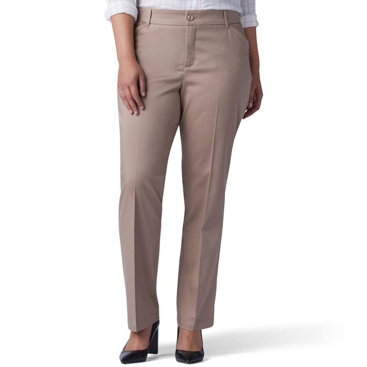 Plus Size Lee Flex Motion Straight-leg Pants, Women's, Size: 18w T/l, Med Brown