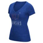 Women's Adidas Kansas Jayhawks Triblend Tee, Size: Medium, Blue