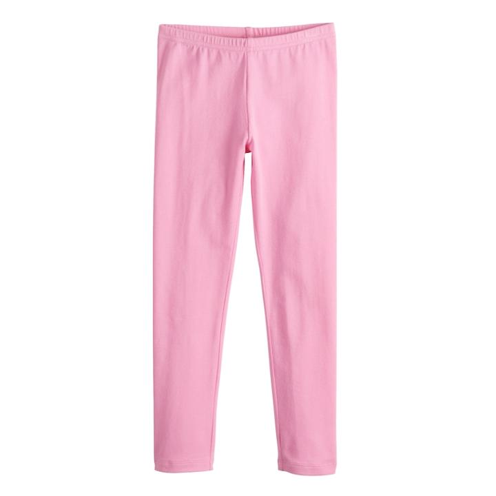 Girls 4-10 Jumping Beans&reg; Solid Full-length Leggings, Size: 7, Light Pink