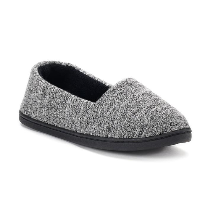 Women's Totes Andrea Space-knit A-line Slippers, Size: Medium, Black