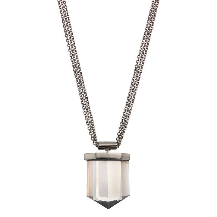Simply Vera Vera Wang Oversized Geometric Stone Pendant Necklace, Women's, Black
