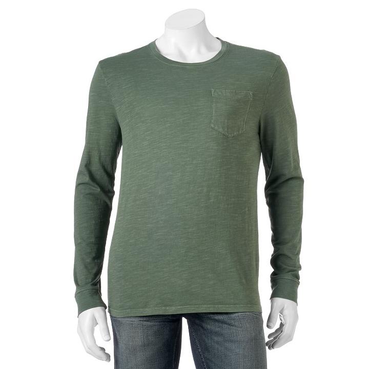 Men's Sonoma Goods For Life&trade; Garment-dyed Pocket Tee, Size: Xl, Green