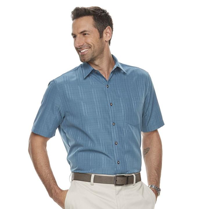Men's Croft & Barrow&reg; Classic-fit Microfiber Easy-care Button-down Shirt, Size: Small, Dark Blue