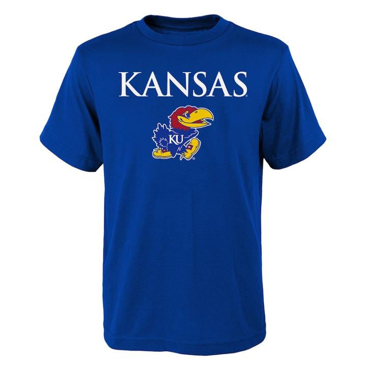 Boys' 4-18 Kansas Jayhawks Goal Line Tee, Size: 4-5, Blue