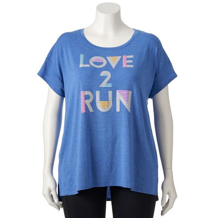 Plus Size Tek Gear&reg; Dry Tek Scoopneck Graphic Tee, Women's, Size: 2xl, Blue (navy)