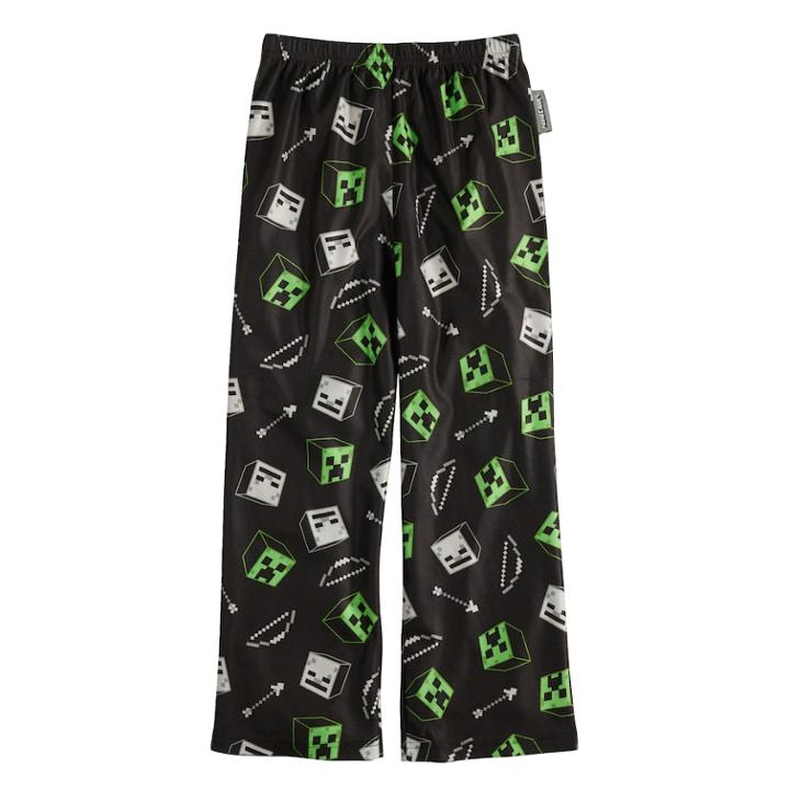 Boys 4-16 Minecraft Night Shadows Lounge Pants, Size: 10-12, Multicolor