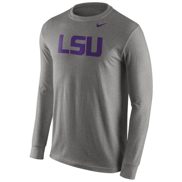 Men's Nike Lsu Tigers Wordmark Tee, Size: Xl, Grey