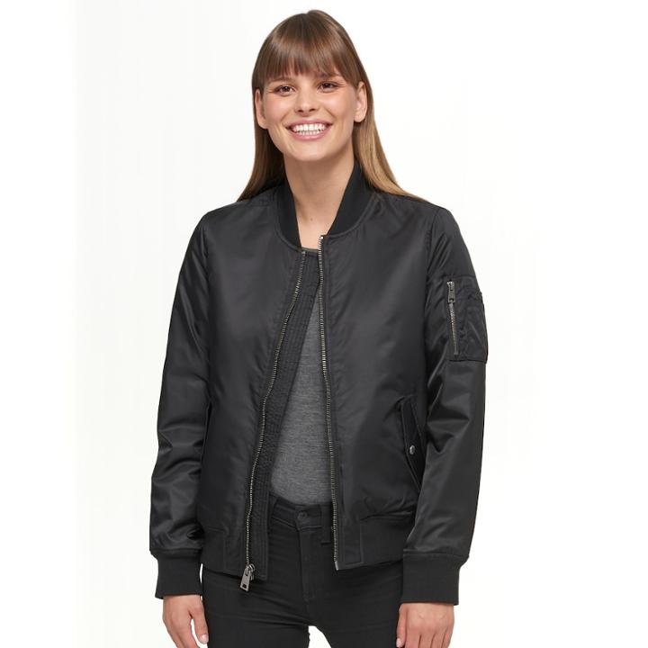 Women's Levi's Classic Satin Flight Bomber Jacket, Size: Xl, Black