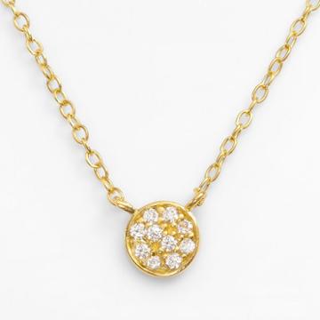 Sophie Miller 14k Gold Over Silver Cubic Zirconia Disc Link Necklace, Women's, Size: 18, White